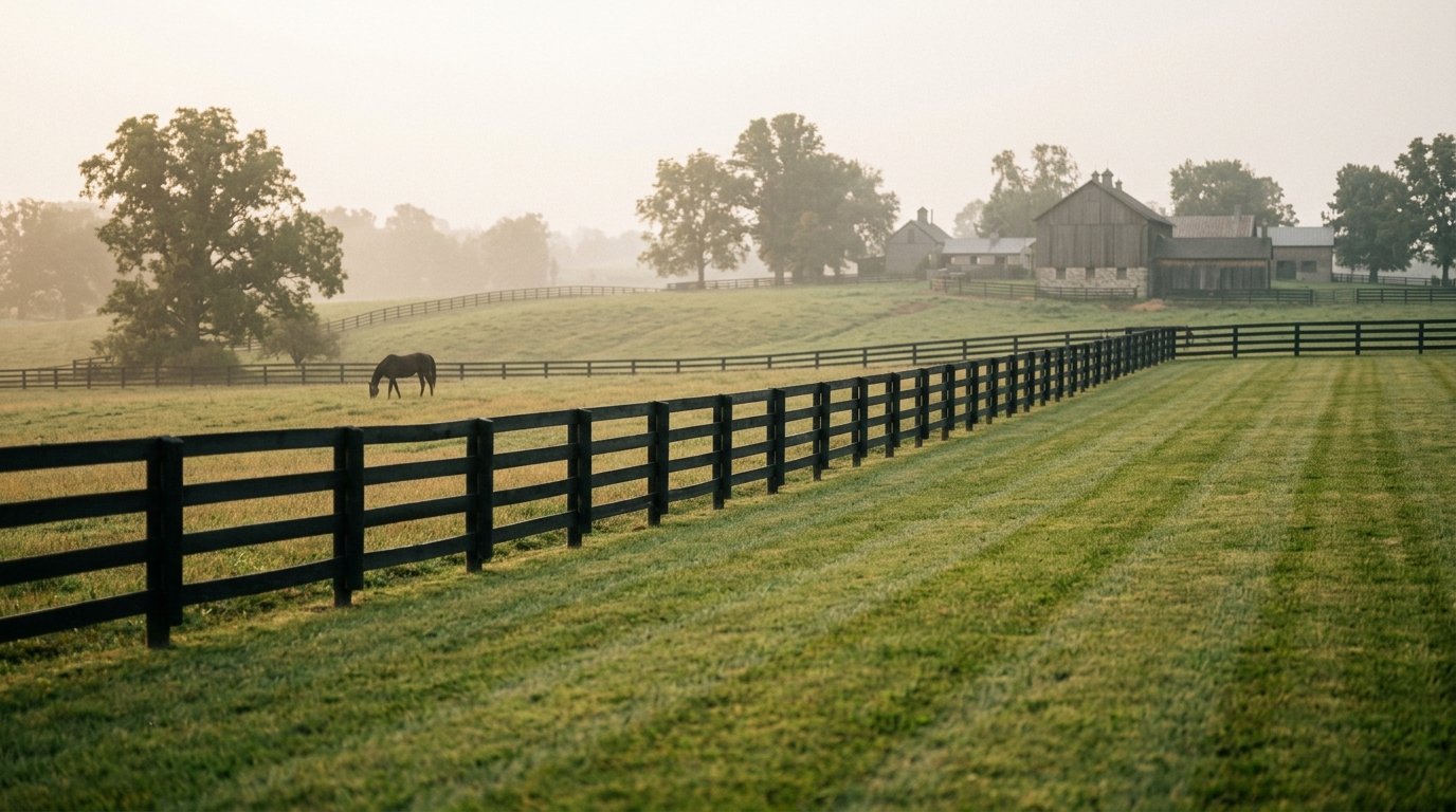 Development parcel meeting bluegrass pasture at the edge of Lexington
